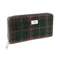 Women's Harris Tweed Wallet in Tartan Dark Green Creative Irish Gifts