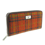 Women's Harris Tweed Wallet in Tartan Deep Orange Creative Irish Gifts