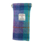 Harris Tweed Glasses Case in Tartan Green Purple Creative Irish Gifts