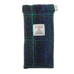 Harris Tweed Glasses Case in Tartan Blue Turquoise Creative Irish Gifts