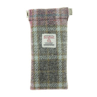 Harris Tweed Glasses Case in Tartan Soft Pink Creative Irish Gifts