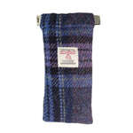 Harris Tweed Glasses Case in Tartan Blue Purple Creative Irish Gifts