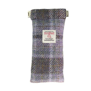 Harris Tweed Glasses Case in Tartan Soft Purple Creative Irish Gifts