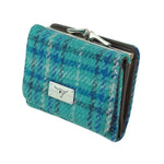 Ladies Harris Tweed Small Zip Wallet Teal Blue Creative Irish Gifts