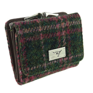 Ladies Harris Tweed Small Zip Wallet Dark Green Creative Irish Gifts