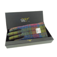 Harris Tweed Leather Gloves in Tartan Design Multi Colour Creative Irish Gifts