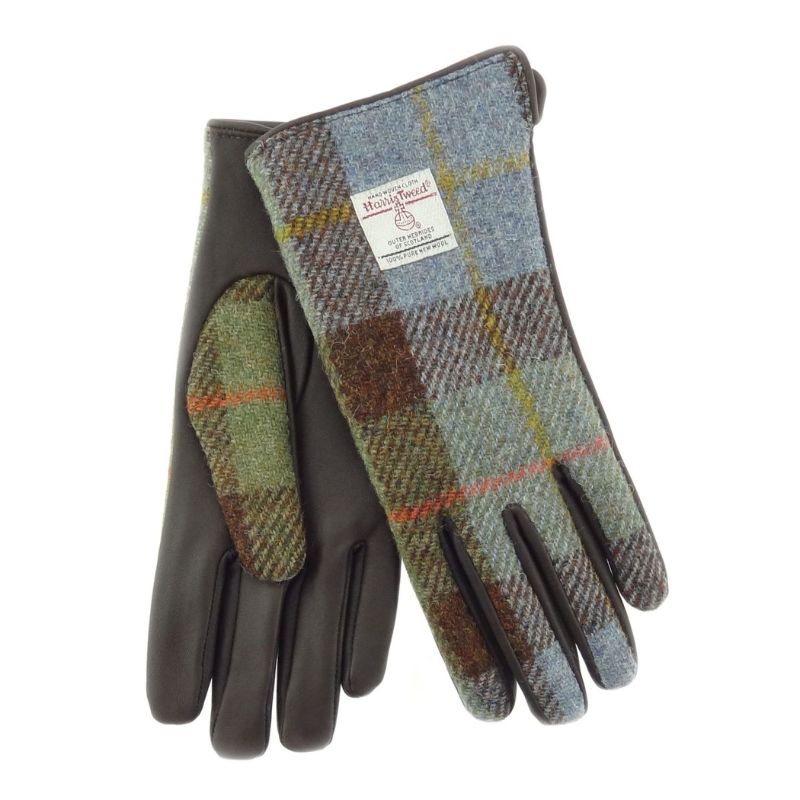 Harris Tweed Leather Gloves in Tartan Design Macleod Creative Irish Gifts