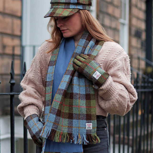 GA-LB6500-COL015 Women's Handwoven Harris Tweed Scarf, MacLeod Tartan Creative Irish gift