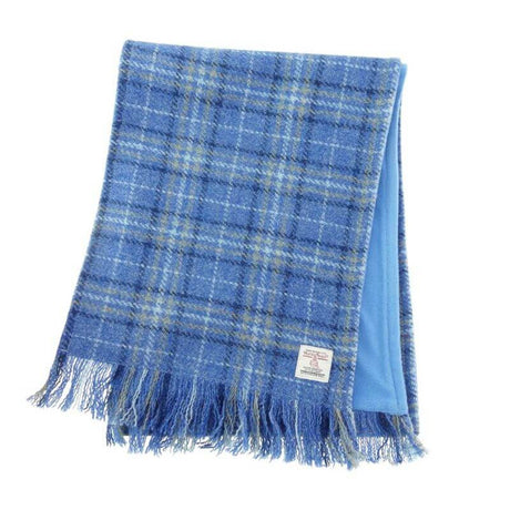 GA-LB6500-COL129 Highland Tartan Harris Tweed Scarf, Blue Creative Irish gift