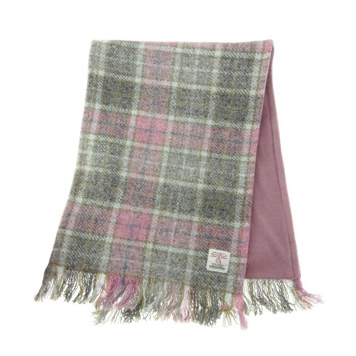 GA-LB6500-COL134 Highland Tartan Harris Tweed Scarf, Pink Creative Irish gift