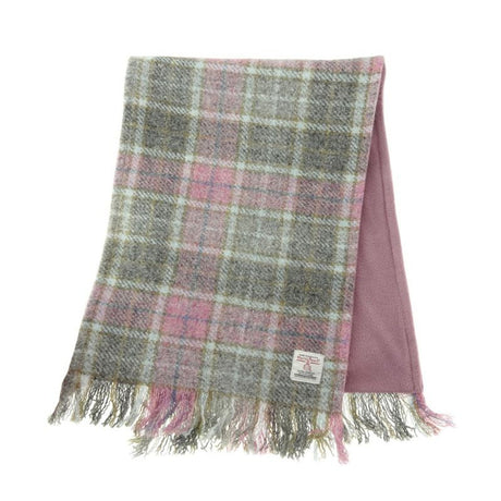 GA-LB6500-COL134 Highland Tartan Harris Tweed Scarf, Pink Creative Irish gift