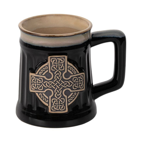 Celtic High Cross Stoneware Beer Mug Black Creative Irish Gift