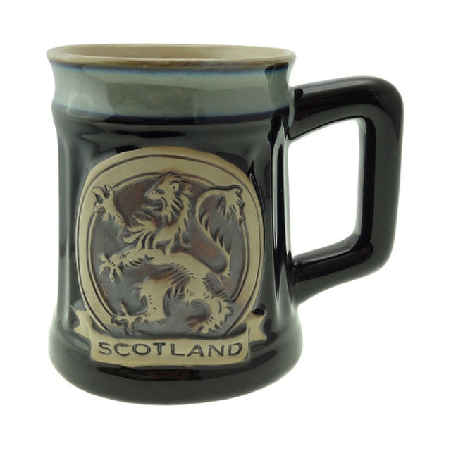 GA-PT1002-BLK Stoneware Scottish Rampant Lion Beer Mug, Black Creative Irish gift