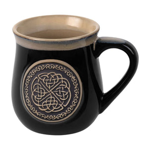 GA-PT1008-BLACK Hand Finished Stoneware Celtic Knot Mug, Blue Creative Irish Gifts.com