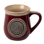 GA-PT1008-RED Hand Finished Stoneware Celtic Knot Mug, Blue Creative Irish Gifts.com
