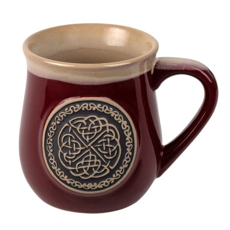 GA-PT1008-RED Hand Finished Stoneware Celtic Knot Mug, Blue Creative Irish Gifts.com