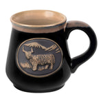 Large Stoneware Scottish Highland Cow Mug Black Creative Irish Gifts
