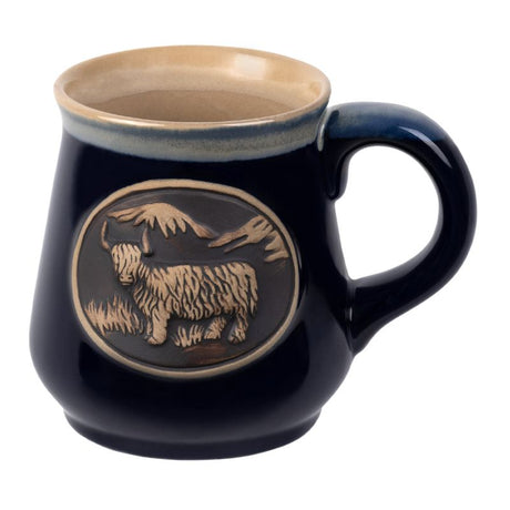 Large Stoneware Scottish Highland Cow Mug Blue Creative Irish Gifts