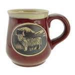 Large Stoneware Scottish Highland Cow Mug Red Creative Irish Gifts