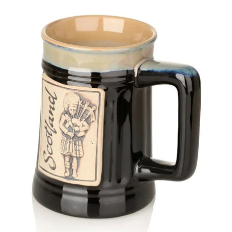 Hand Painted Stoneware Scotland Piper Beer Mug