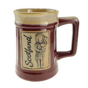 Hand Painted Stoneware Scotland Piper Beer Mug