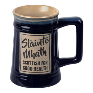 Handcrafted Celtic Slàinte Mhath Beer Mug Blue Creative Irish Gift