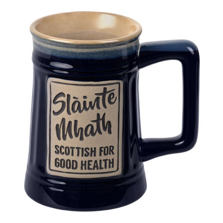 Handcrafted Celtic Slàinte Mhath Beer Mug Blue Creative Irish Gift