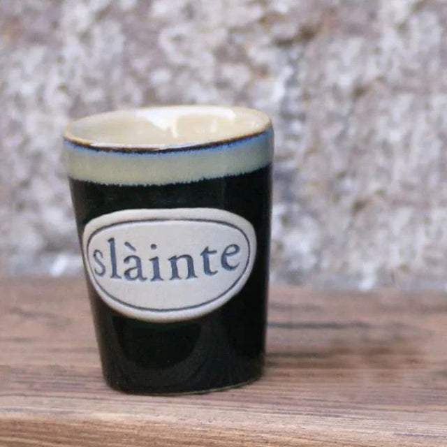 Stoneware Irish Slainte Shot Cup Black Lifestyle Creative Irish Gifts