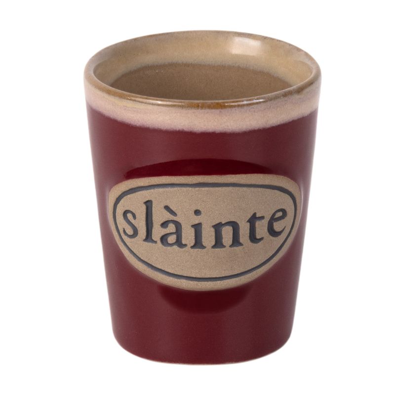 Stoneware Irish Slainte Shot Cup Red Creative Irish Gifts