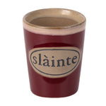 Stoneware Irish Slainte Shot Cup Red Creative Irish Gifts