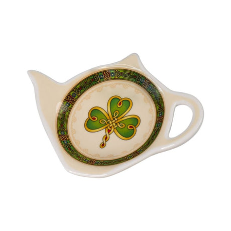  Bone China Celtic Shamrock Teabag Holder Side Creative Irish Gifts