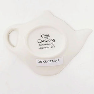 Bone China Celtic Shamrock Teabag Holder Back View Creative Irish Gifts