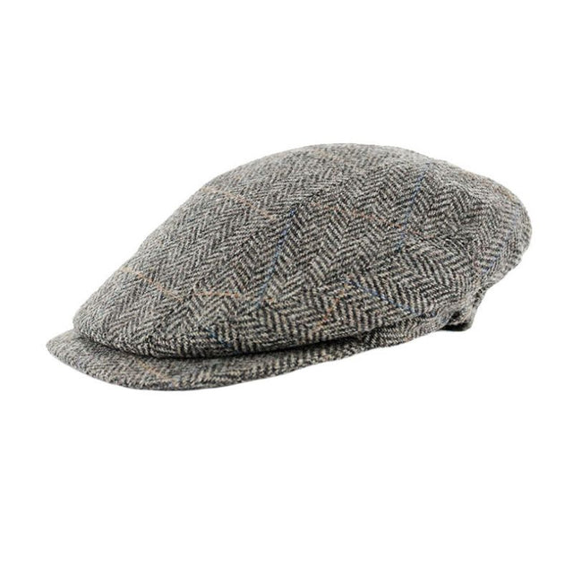 GS-MWKC9105-9 Men's Herringbone Tweed Kerry Cap, Gray Creative Irish Gifts
