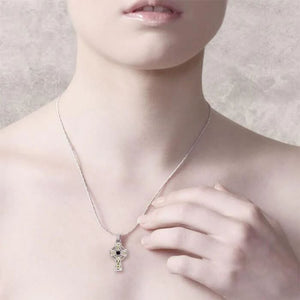 GS-TPDG018051-BCRC-00-TWO-set Sterling Silver and 18k Gold Celtic Cross Pendant Creative Irish gift