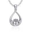GS-TPG2D31538-set Teardrop Celtic Claddagh Silver Pendant Creative Irish Gifts

