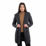 Women's Hooded Long Aran Cardigan