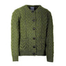 Classic Women's Aran Merino Wool Cardigan Green Creative Irish Gift.com