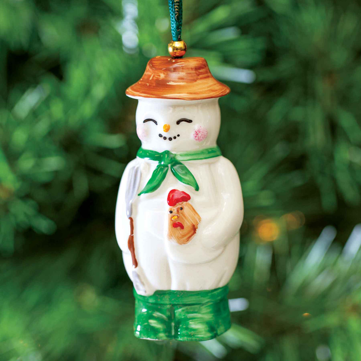 Belleek Farmer Snowman Ornament - Creative Irish Gifts