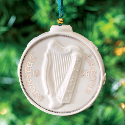 Belleek Irish Coin Ornament - Creative Irish Gifts