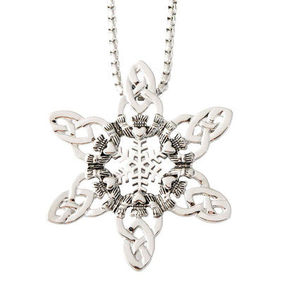 Claddagh snowflake necklace/18" chain - Creative Irish Gifts