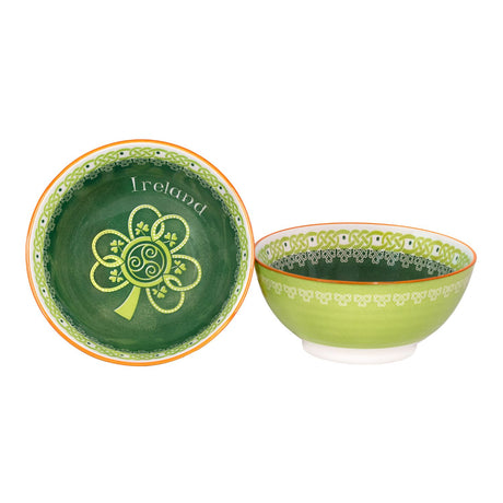 HI-Set-373 New Bone China Green Irish Shamrock Bowl Creative Irish gift