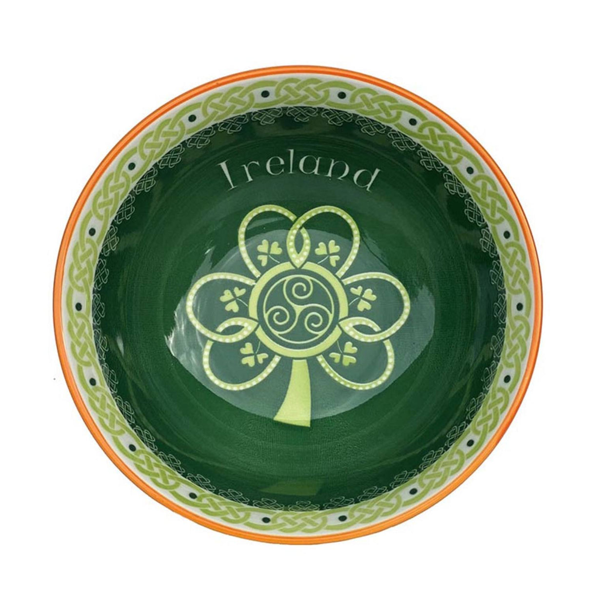HI-Set-373 New Bone China Green Irish Shamrock Bowl Creative Irish gift