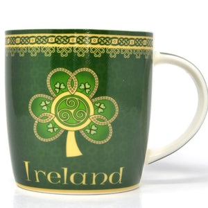 HI-Set-412 Large Bone China Mug with Shamrock Creative Irish Gifts
Front View