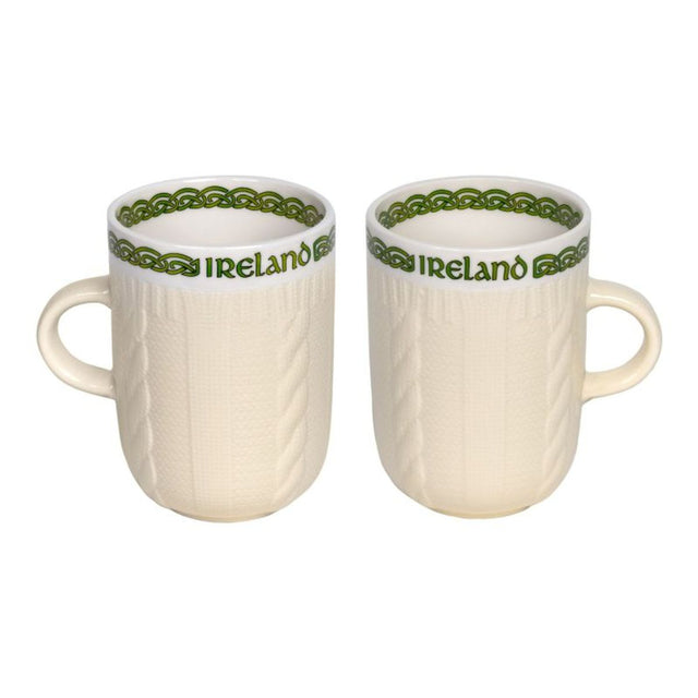 HI-Set-593 Irish Mug with Cable Pattern Embossed Creative Irish Gifts
Set of 2