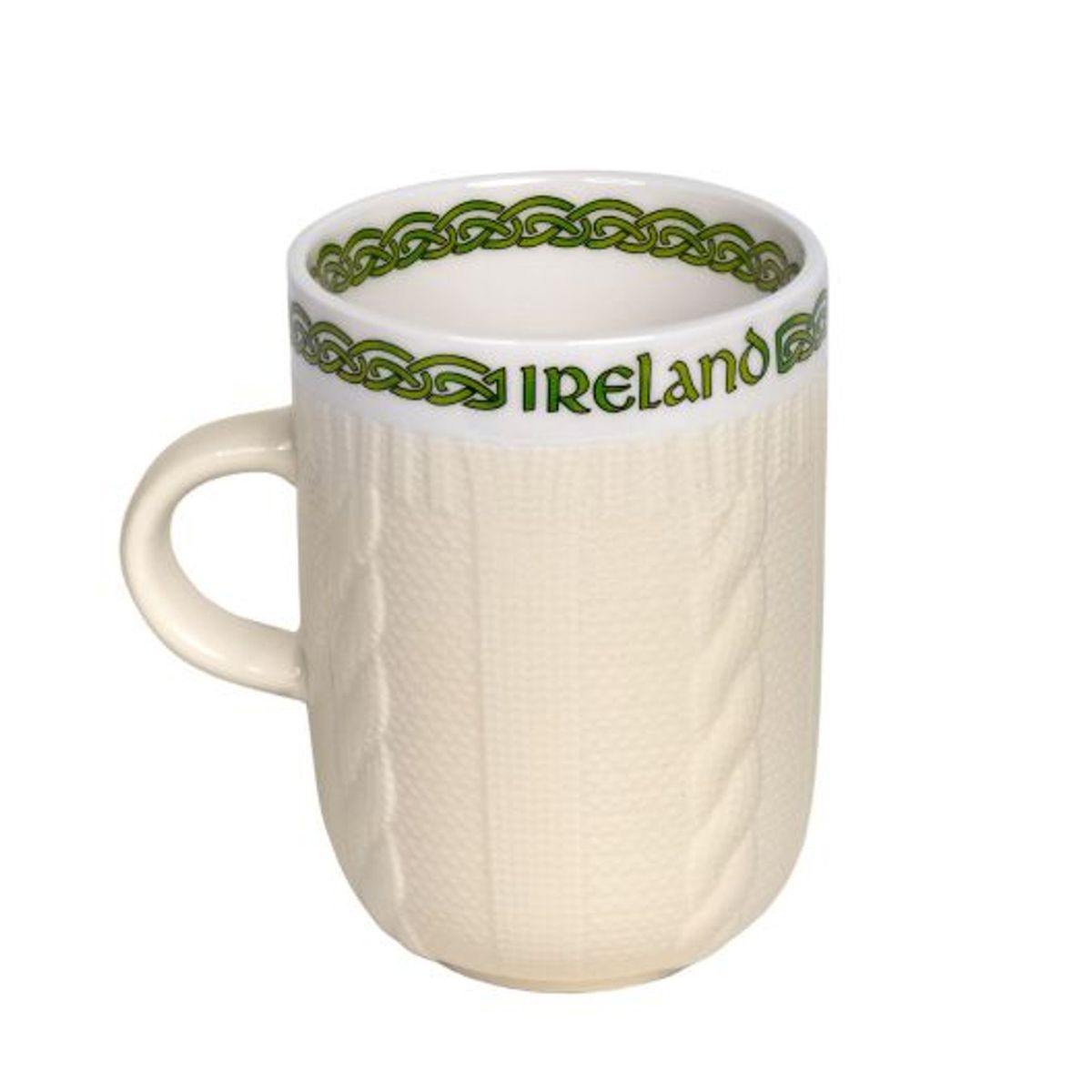 HI-Set-593 Irish Mug with Cable Pattern Embossed Creative Irish Gifts
Front View