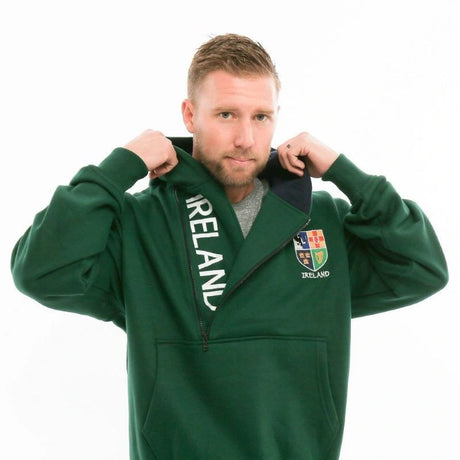 HIHZ-BOTTLE-Ireland Half Zip Hoodie Green Lifestyle Creative Irish Gifts