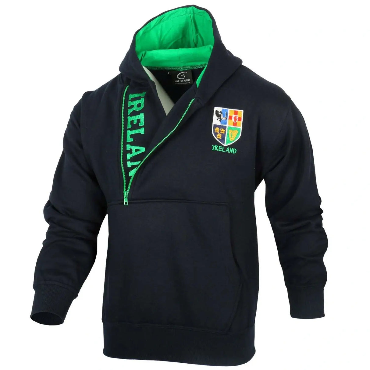 HIHZ-NAVY-S-Ireland Half Zip Hoodie-Creative Studio Irish Gifts.com