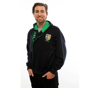 HIHZ-NAVY-S-Ireland Half Zip Hoodie Lifestyle Creative Irish Gifts