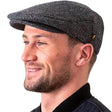 Men's Donegal Tweed Driving Cap Blue Grey Creative Irish Gift