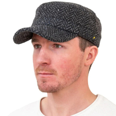 Men's County Kerry Irish Tweed Cadet Hat Charcoal Creative Irish Gift